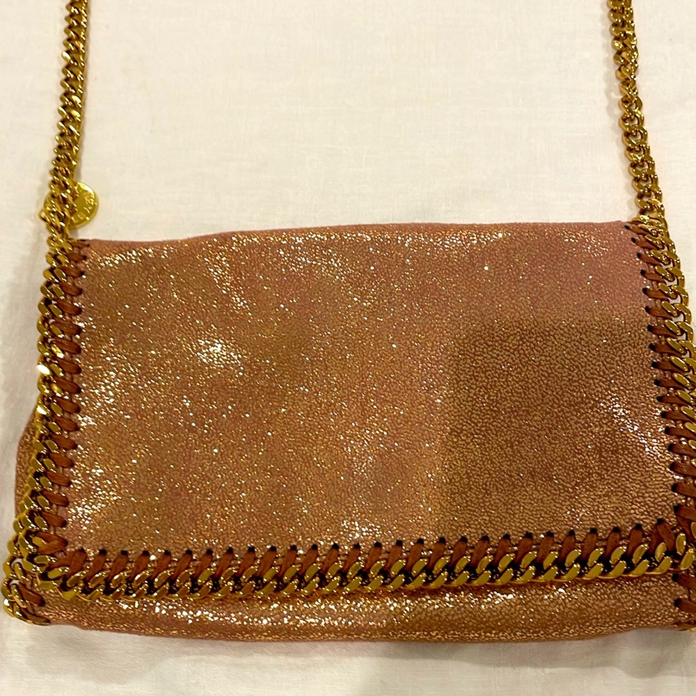 STELLA MCCARTNEY ROSE GOLD CLUTCH/SHOULDER BAG